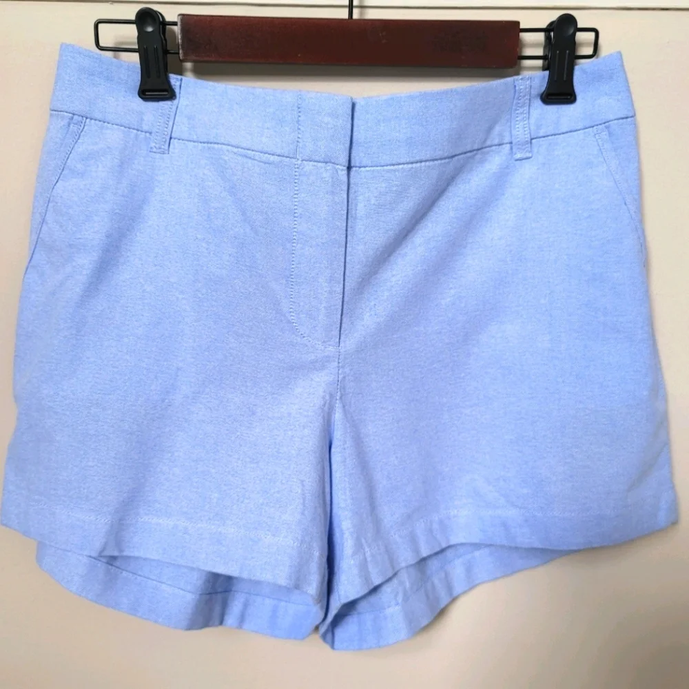 New! J.Crew size 12 Womens Light Blue Classic Oxford Shorts NWT